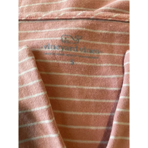 Vineyard Vines Sleeveless Pink & White Striped V-Neck Pullover Top, Size Small - Picture 3 of 4